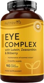 Nutravita Lutein Natural Eye Supplement – 90 Vegan Capsules - Zeaxanthin, Bilberry Extract, Vitamins A, B12 & Zinc – for Maintenance of Normal Vision – Made in The UK - Image 2