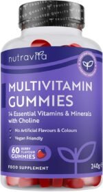 Nutravita Vegan Multivitamin Gummies for Women & Men – 60 Berry Flavour Chewable Adult Multivitamins (2 Month Supply) Daily Supplement with 14 Vitamins & Minerals incl. Vitamin C D3 B12 Biotin Zinc - Image 2