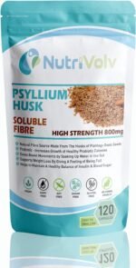 NutriVolv Psyllium Husk 800mg | 120 Capsules | Fibre Supplement | High in Soluble Fibre | Digestion Support | Detox | Colon Cleanse | Weight Loss | Gut Health | Vegan - Image 2