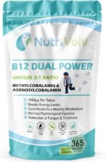 NutriVolv Vitamin B12 1000mcg – 365 Tablets | Dual Active B12 Complex | Methylcobalamin & Adenosylcobalamin | High Strength Vegan Supplement | 1 Year Supply | Energy, Nerve & Immune Support | UK Made - Image 2