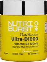 Nutriburst Ultra-D1000 - Vitamin D3 (1000IU) + Vitamin K2 (80µg) for Healthy Muscles & Bones - Lemon Flavour - 60 Gummies 1 Month Supply - Suitable for Vegans - Image 2