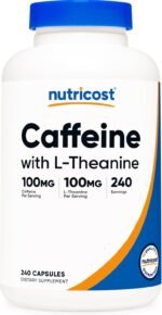 Nutricost Caffeine with L-Theanine, 100mg of Each, 240 Capsules, 240 Servings - Non-GMO and Gluten Free - Image 2