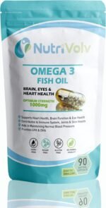 Nutrivolv Ultra Purified Omega 3 Fish Oil Capsules With Essential Fatty Acids EPA & DHA Supports Heart, Eye & Brain Health | 90 Softgel Capsules - Image 2