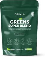 OMNIA Super Greens Powder – 40 Ingredients with Superfoods, Vitamins & Antioxidants – Supports Gut Health, Detox, Energy & Immunity – Vegan-Friendly, Non-GMO – 30 Servings (150G, Unflavoured) - Image 2