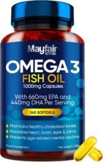 Omega 3 1000mg Capsules - 240 Fish Oil Tablets with 660mg EPA & 440mg DHA per Daily Serving - Supports Heart, Vision, & Brain Health - 4 Months Supply - Made in UK… - Image 2
