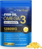 Omega 3 Fish Oil 1280mg Capsules,EPA 650mg DHA 450mg per Daily Serving,240 Softgel(4 Months Supply),High Strength Pure Omega 3 Fish Oil,Supports Heart,Brain Function and Eye Health - Image 2