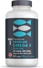 Omega 3 Fish Oil 2000mg, 2 x 1000mg Capsules High Strength Serving 660mg EPA and 440mg DHA, 360 Omega 3 Fatty Acids Softgels Supporting Heart, Brain and Eye Health, 6 Month Supply from Transforme - Image 2