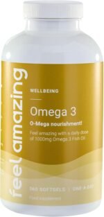 Omega 3 Fish Oil: One-a-Day (Full-Year 360-Day Supply) - 1000mg Fish Oil per Softgel with 180mg EPA, 120mg DHA & 3mg Vitamin E - Premium Heart & Brain Health Boost by Feel Amazing - Image 2