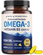 Omega 3 Fish Oil with Vitamin D3 | 1280MG Omega-3 + 1000IU VIT D3 for Heart, Immune & Bone Health Support | EPA DHA Omega 3 Supplement | Sustainably Sourced, Non-GMO Fish Oil Vitamin D | 90 Softgels - Image 2