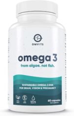 Omvits Vegan Omega 3 DHA from Algae Oil 1000mg - 60 Softgel Capsules with Vitamin E - Sustainable Algal Alternative to Fish Oil - Vegetarian Essential Fatty Acids - Supports Heart, Brain & Eyes - Image 2