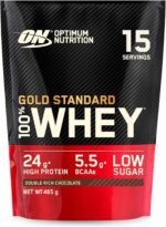 Optimum Nutrition Gold Standard 100% Whey Muscle Building and Recovery Protein Powder With Naturally Occurring Glutamine and BCAA Amino Acids, Double Rich Chocolate Flavour, 15 Servings, 465 g - Image 2