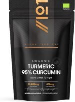 Organic Curcumin 95% with Black Pepper – 475mg Curcuminoids – 60 Vegan Capsules – High Strength Turmeric Supplement – 2 Months Supply by Alpha01 - Image 2