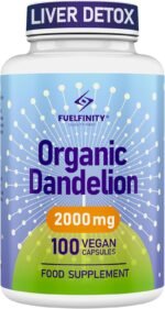 Organic Dandelion Root Capsules - 2000mg - 100 Capsules - High Strength for Bloating & Water Retention- Fluid Balance with High Absorption- Supports Liver Detox & Fluid Balance - FuelFinity® - Vegan - Image 2