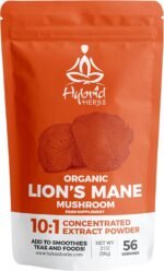 Organic Lions Mane Mushroom Powder 10X Strength - Nootropic Brain Supplement for Focus Memory & Concentration | Lion’s Mane HIGH Potency 10:1 Extract - 56 Serving (56g) - Image 2