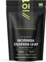 Organic Moringa 2100mg - 90 Vegan Capsules - Raw Moringa Oleifera Leaf - Rich in Vitamins, Antioxidants & Amino Acid – Resealable and Recyclable Pouch – by Alpha01 - Image 2