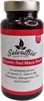 Organic Red Maca Root Capsules 750 mg - 100 Vegan Certified Capsules - Image 2