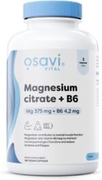 Osavi Magnesium Citrate + B6, 375 mg + 4.2 mg – 180 Vegan Capsules | Supports Energy, Muscle Function & Nervous System | Magnesium Citrate with Vitamin B6 for Stress Relief & Vitality - Image 2