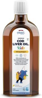 Osavi Norwegian Cod Liver Oil Kids – 250 ml | 500 mg Omega–3| Supports Brain Function, Vision, Heart Health, Immune System | Includes 135 µg Vitamin A | Lemon Flavour | Made in Norway - Image 2