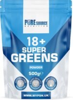 PSN Vegan Super Greens Powder 18 Superfoods Supergreens Blend with Green Tea, Maca, Inulin, Wheat Grass, Alfalfa, Barley Grass, Moringa, Spirulina, Hemp Seed Powder (500g, Unflavoured) - Image 2