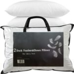 Premium Duck Down & Feather Pillows - Super Comfort for Restful Sleep, Hypoallergenic, Breathable & Anti Dust Mite - UK Standard Size (48x74cm) - Image 2