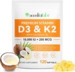 Premium Vitamin D3 & Vitamin K2 (MK-7) 120 Virgin Coconut Oil Softgels, 2 in 1 Vitamin D3 K2 Supplement Support Immune, Bones & Muscle Health, Easy to Swallow and Absorb | Gluten Free - Image 2
