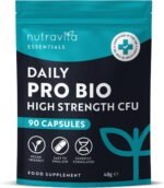 Probiotics for Gut Health - 90 Vegan Capsules (Not Tablets) for Bloating Relief - Supplements for Men & Women - Bio Cultures Complex with Lactobacillus Acidophilus - Nutravita - Image 2