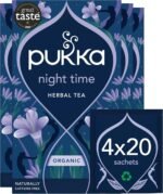 Pukka Herbs, Night Time Organic Herbal Sleep Tea Box, Chamomile, Lavender, Oat Flower, & Limeflower, Natural For Bedtime Relaxation, Caffeine Free, 4 Packs, 80 Plant Based Biodegradable Tea Bags - Image 2