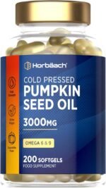 Pumpkin Seed Oil Capsules 3000mg | Omega 6 and 9 Fatty Acids | Cold-Pressed | High Strength Supplement | 200 Softgels | by Horbaach - Image 2