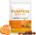 Pumpkin Seed Oil Capsules, 300Pcs Pumpkin Seed Oil for Hair Growth & Prostate Health, Supports Urinary, Cold Pressed 2-in-1 Formula, Herbal Supplement Skin Care (1 PC) - Image 2