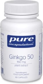 Pure Encapsulations Ginkgo 50 160mg - Hypoallergenic Ginkgo Biloba Extract Phytonutrient Supplement - 60 Capsules - Image 2