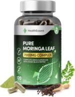 Pure Moringa Leaf 7000mg Complex, Complete Green Superfood with Added Black Pepper, Moringa Leaf Capsules - 120 Capsules by HealthEssent - Image 2