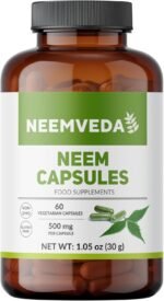 Pure Neem Capsules 60 nos, 500 mg, 100% Natural, Vegan, Gluten Free, Fresh-Ground Whole Food - Image 2