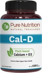 Pure Nutrition Cal D - Plant Based Calcium with VIT D3 K2 & Magnesium | 120 Tabs | 500mg Vegan Calcium per Serving | Supplement for Bone Health - Image 2