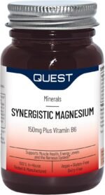 Quest Synergistic Magnesium 150mg Plus Vitamin B6-60 Tablets. Essential for Energy Production & Muscle Function. Supports Heart Health & Nervous System, Gluten-Free, Dairy-Free, Vegan. (60 Capsules) - Image 2