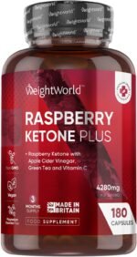 Raspberry Ketone Plus 4280mg - 180 Vegan Capsules - with Apple Cider Vinegar, Vitamin C, Caffeine & Green Tea - 3 Months Supply - Keto & Low Carb Diet-Friendly Raspberry Ketones Supplement - Image 2