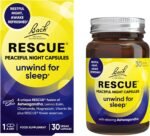 Rescue Peaceful Night Capsules | Natural Sleep Support | Bach Original Flower Essences | Ashwagandha KSM-66 | Magnesium | Chamomile | Vitamin B6 | 30 Vegan​ Capsules - Image 2