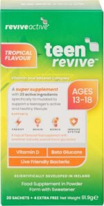 Revive Active Teen Kids Multivitamin - 23 Active Ingredients in 1 Daily Sachet - Vitamin D, C, B12, Niacin, Folate - Supports Overall Health & Immune System - Suitable for 13-18 Years Old - 20 Sachets - Image 2