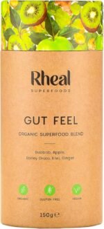 Rheal Gut Feel 150g | 30 Servings | Supports Digestion & Gut Health | Source of Fibre | 600mg Actazin Kiwi | Organic Superfoods with Ginger & Baobab | Certified B Corp - Image 2