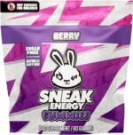 SNEAK Energy Gummies - Berry Flavour | 60 Pack | Sugar Free, with 100mg Natural Caffeine per Serving | Boost Focus, Energy & Mental Clarity | 9 Vitamins & Minerals - Image 2