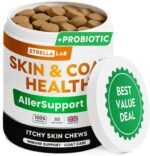 STRELLALAB Allergy Support Chews for Dogs with Omega 3 Fish Oil - Itchy Skin Support Immune Supplement - Skin & Coat Health - Made in UK - Stop Itch & Hot Spots - Pork Flavor - 60ct - Image 2
