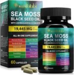 Sea Moss Capsules with Black Seed Oil Ashwagandha Ginger, 19,445mg Sea Moss Complex Vegan & Non GMO Sea Moss Complex Supplement Enhanced Immunity & Energy - Image 2