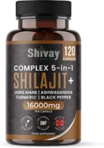 Shilajit 16000mg Complex 5 in 1 with Ashwagandha + Lions Mane | 120 Vegan Capsules - 4 Month Supply | High Strength Pure Himalayan Shilajit | Rich in Fulvic Acid | Made in UK by Shivay Herbals - Image 2