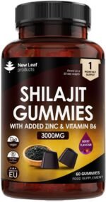 Shilajit Gummies - Enriched with Zinc & Vitamin B6 - High Strength 3000mg Pure Himalayan Shilajit for Men and Women - Berry Flavoured, Vegan Shilajit Gummies by New Leaf - Image 2