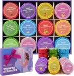Shower Steamers Aromatherapy for Women or Men, 24 Pcs Natural Shower Bombs with Essential Oils Eucalyptus, Self Care Stress Relief and Relaxation Gifts for Teen Birthday Christmas Travel Essentials - Image 2