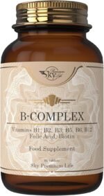 Sky Premium Life Vitamin B Complex with Vitamins B1, B2, B3, B5, B6, B12, Folic Acid & Biotin - 60 Tablets (1 Pack) - Image 2
