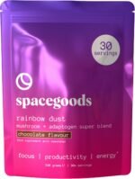 Spacegoods Rainbow Dust 240g | 30 Servings | Flavoured Mushroom Coffee | 80mg of Natural Caffeine | Lions Mane, Chaga, Ashwagandha & Vitamin B5 | Sharper Focus, Energy & Calm | Chocolate - Image 2