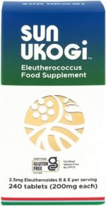 Sun Chlorella Sun Ukogi Eleuthero Root 200 mg - Natural Adaptogen Well Being & Endurance Supplement - Non-GMO - 240 Tablets, 8g - Image 2
