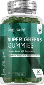 Super Green Gummies | 90 Vegan Multivitamin Gummies | Blend of 8 Botanicals | with Vitamin B12, B3, B6, B5 & Folic Acid | Added 1.5mg Zinc | Gluten-Free Greens Supplement - Image 2