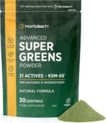 Super Greens Powder with Ashwagandha KSM-66 | Natural Formula with 21 Advanced Greens, Superfoods and Adaptogens | 150g | 30 Servings | Unflavoured & Unsweetened | Vegan | by Horbaach - Image 2