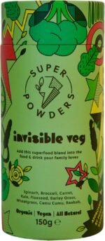 Super Powders - Invisible Veg - Blend of Natural Clean Greens Superfood Vegetables. Made for mixing into family meals for a Natural Healthy Boost. 50 servings. Recommended +3 - Image 2